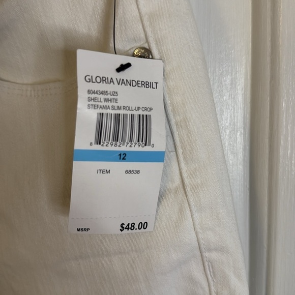 New Gloria Vanderbilt All Around Slimming Effect White Crop Roll-Up Pants - Picture 2 of 13